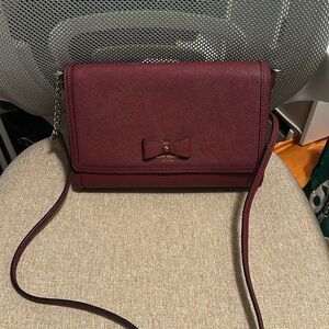 Kate Spade Maroon Bow Crossbody